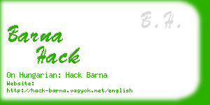 barna hack business card
